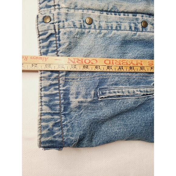 Vtg Key Imperial Buffalo Plaid Flannel Lined Denim Jacket Distress Large Grunge - Picture 9 of 12